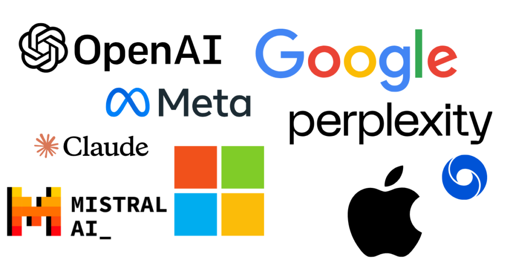 AI 101: A Curious Student’s Guide to Getting Started with AI 🚀 A simple doodle of a phone, laptop, and messaging app with icons representing Meta AI, Copilot, Siri, and ChatGPT.
